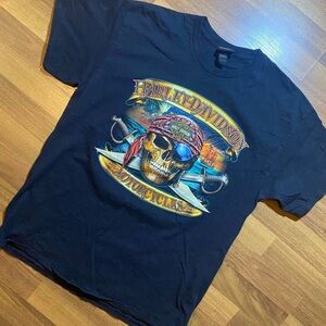 Harley-Davidson Black and Gold Skull Tee